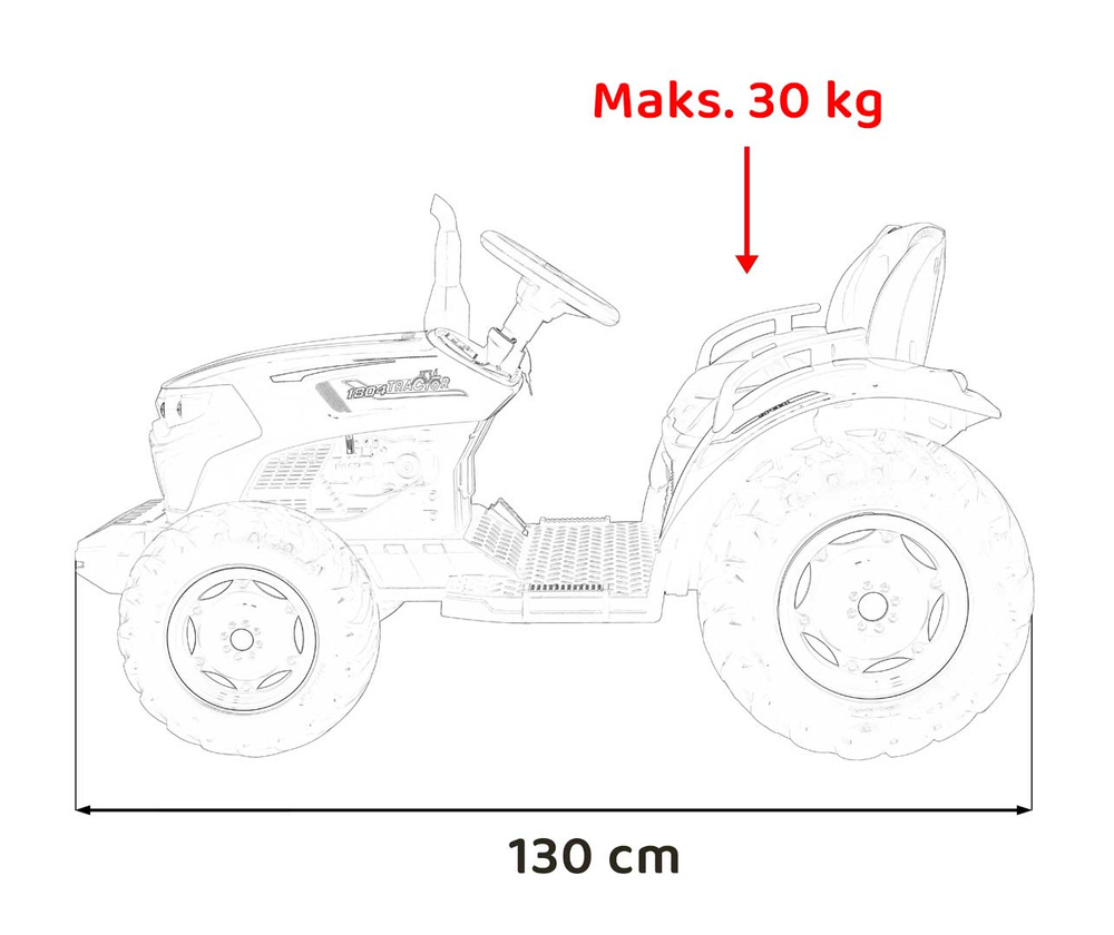 Pojazd Traktor GROW 1804 Czerwony