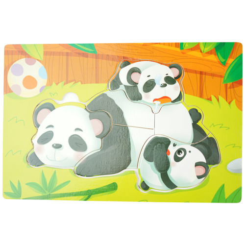Drewniana kolorowa układanka puzzle do kolorowania miś Panda